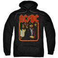AC/DC Group Distressed Mens Hoodie Black