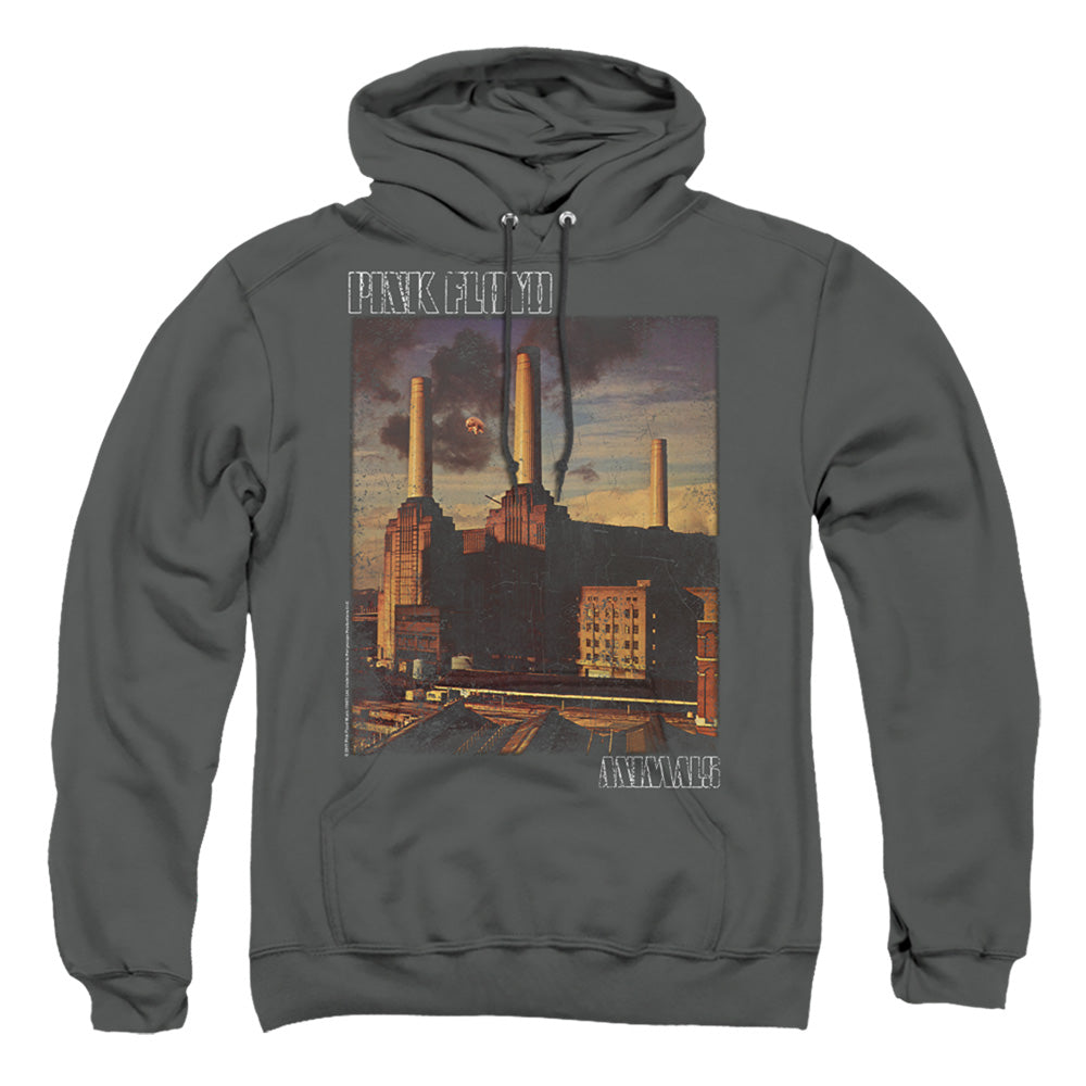Pink Floyd Faded Animals Mens Hoodie Charcoal