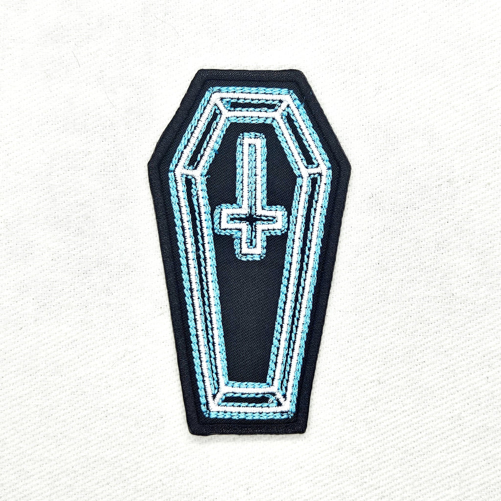 Neon Coffin Cross Patch