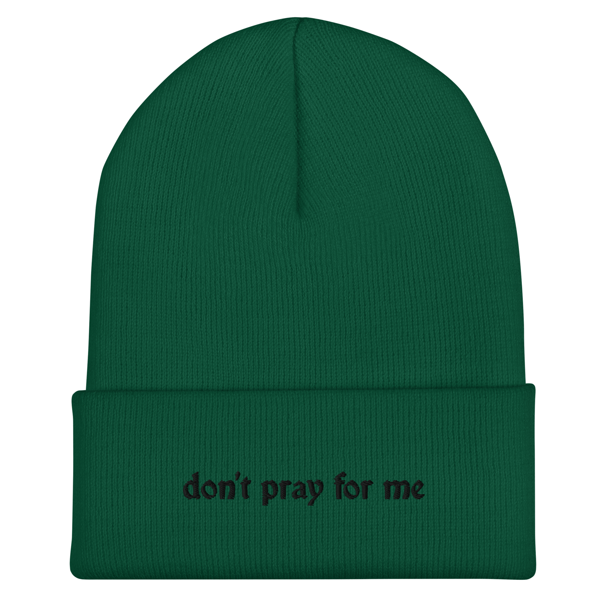 Don't Pray For Me Goth Knit Beanie