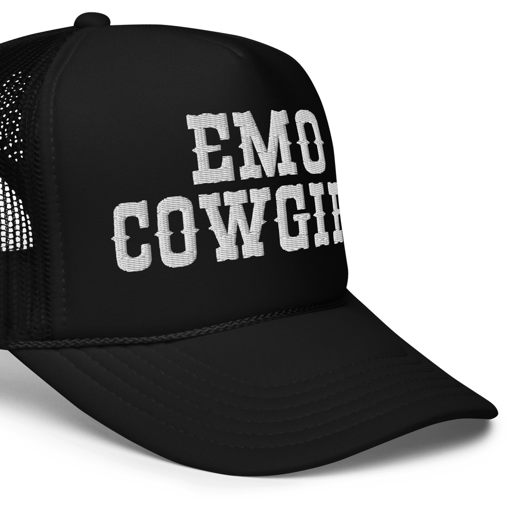 Emo Cowgirl Embroidered Foam Trucker Hat