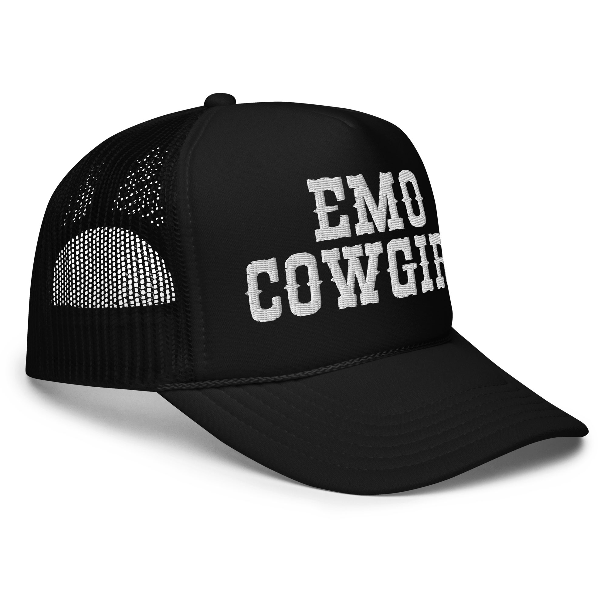 Emo Cowgirl Embroidered Foam Trucker Hat