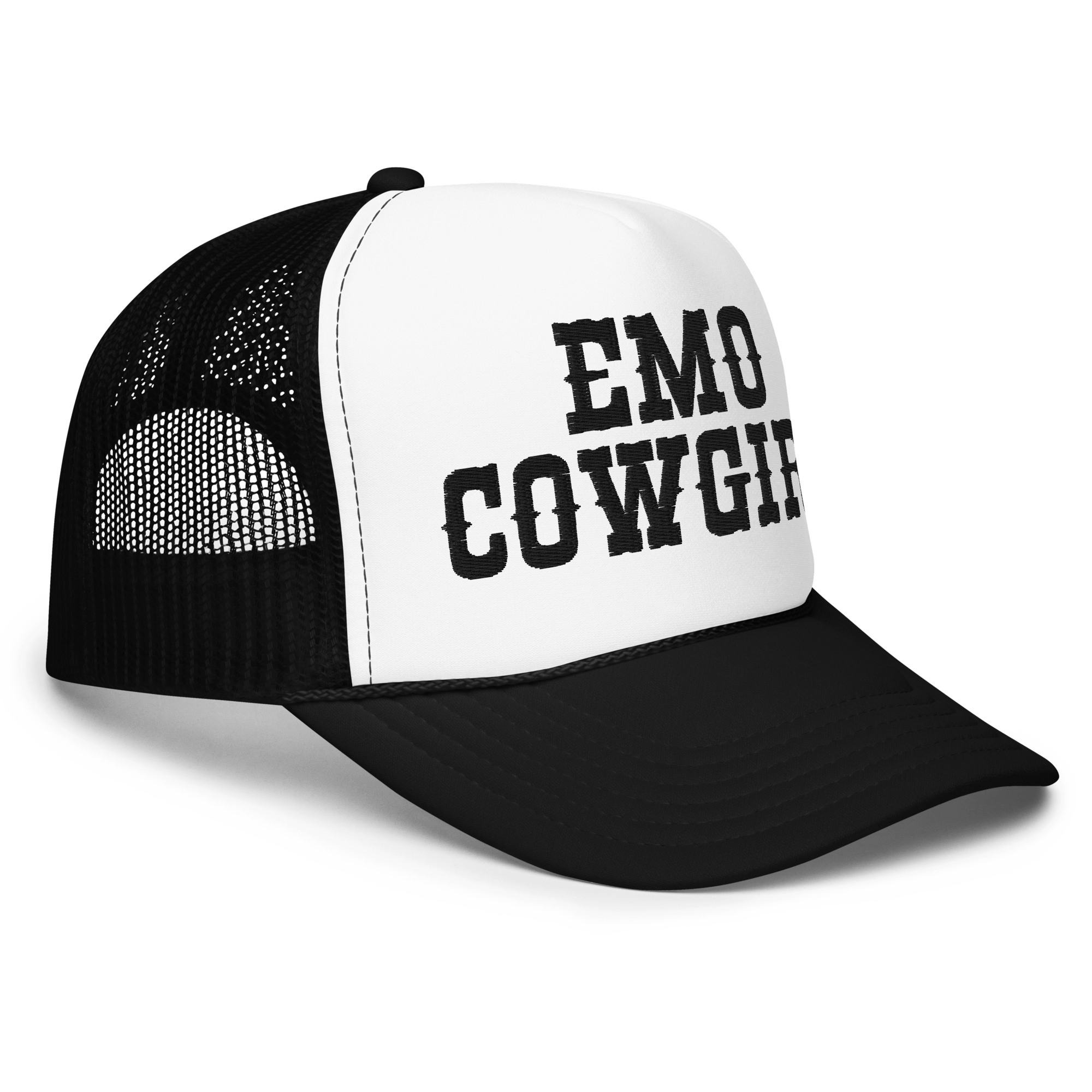 Emo Cowgirl Embroidered Foam Trucker Hat
