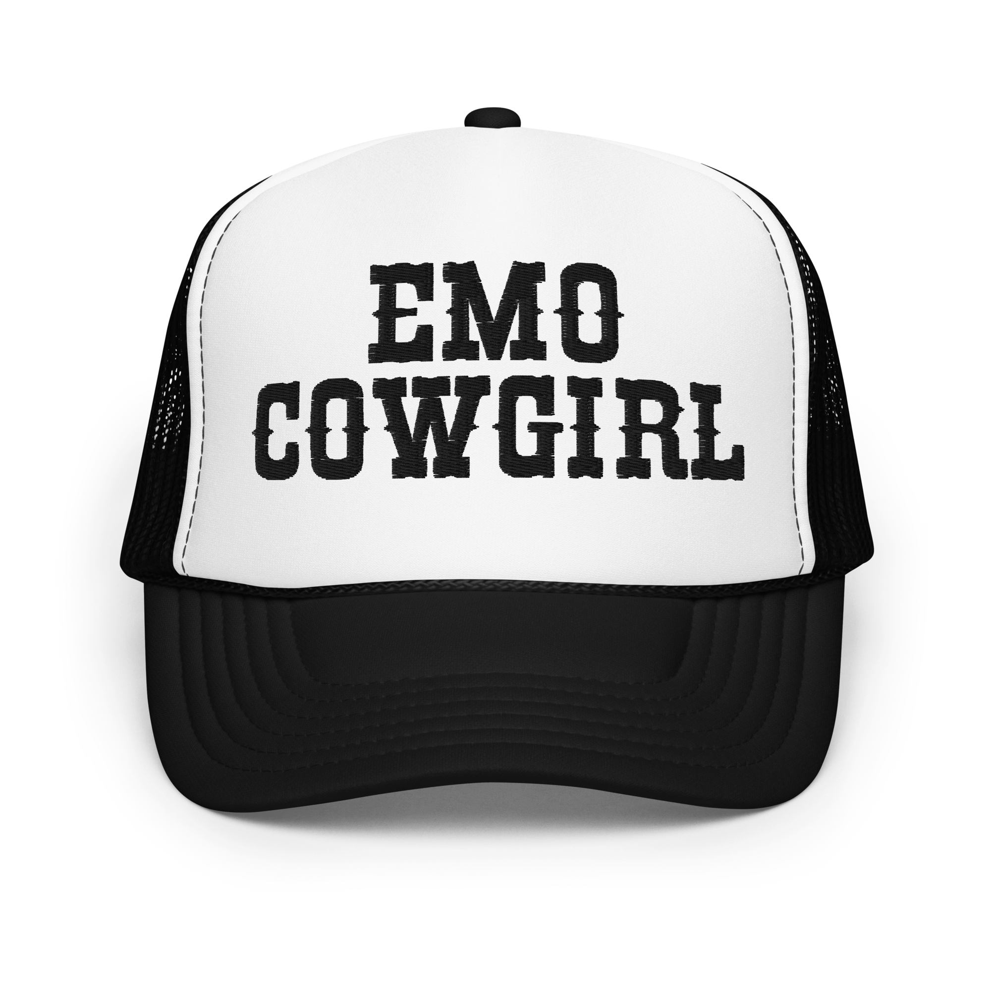 Emo Cowgirl Embroidered Foam Trucker Hat