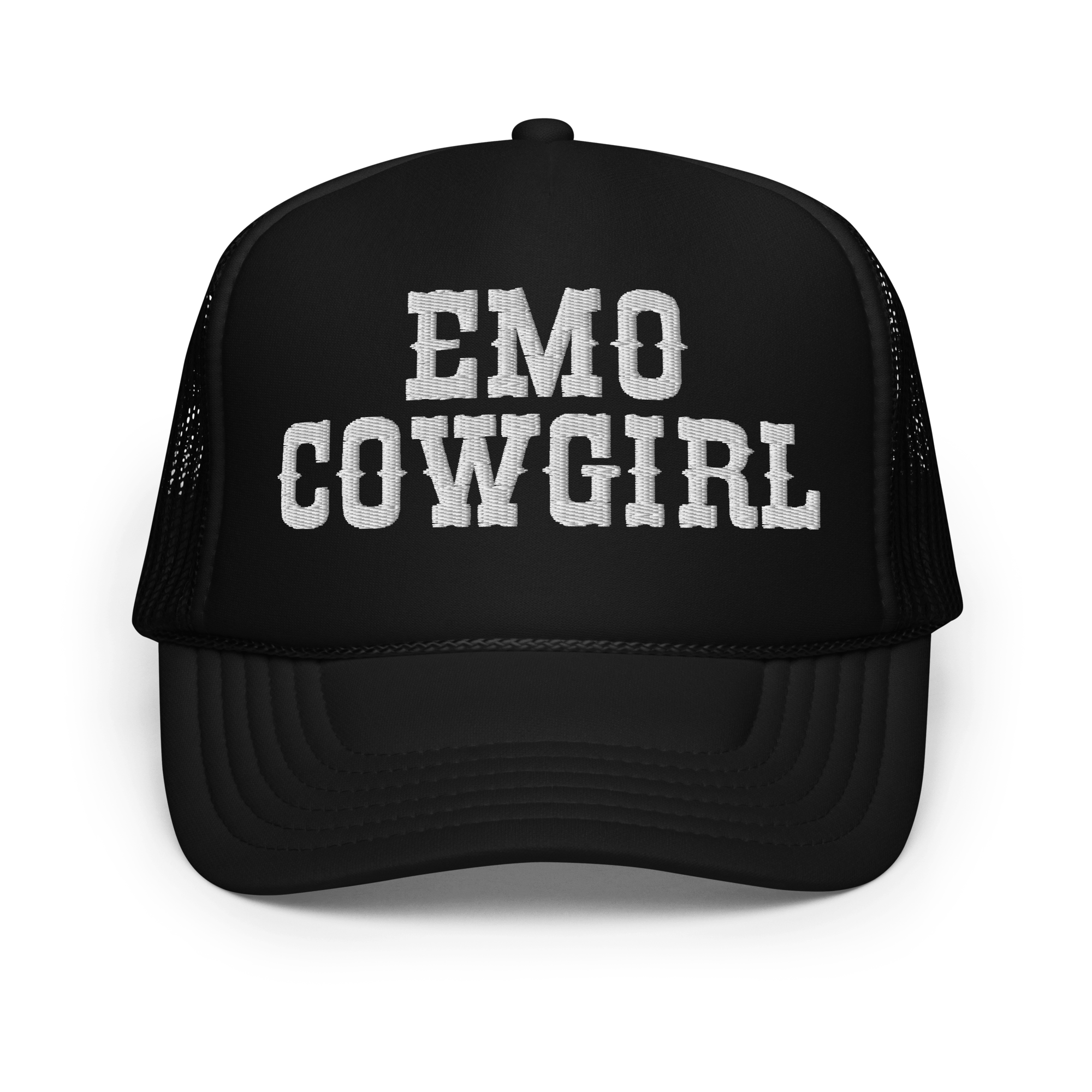 Emo Cowgirl Embroidered Foam Trucker Hat