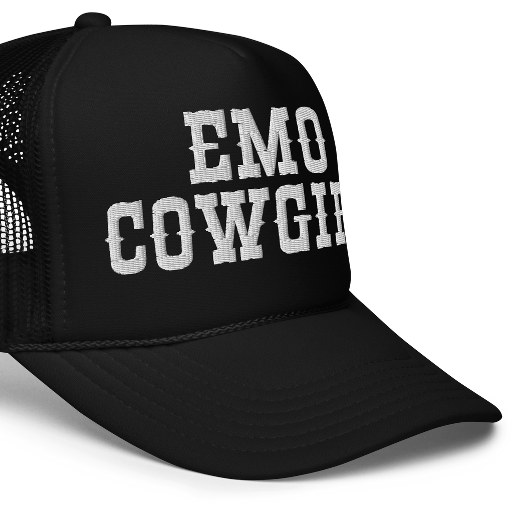 Emo Cowgirl Embroidered Foam Trucker Hat