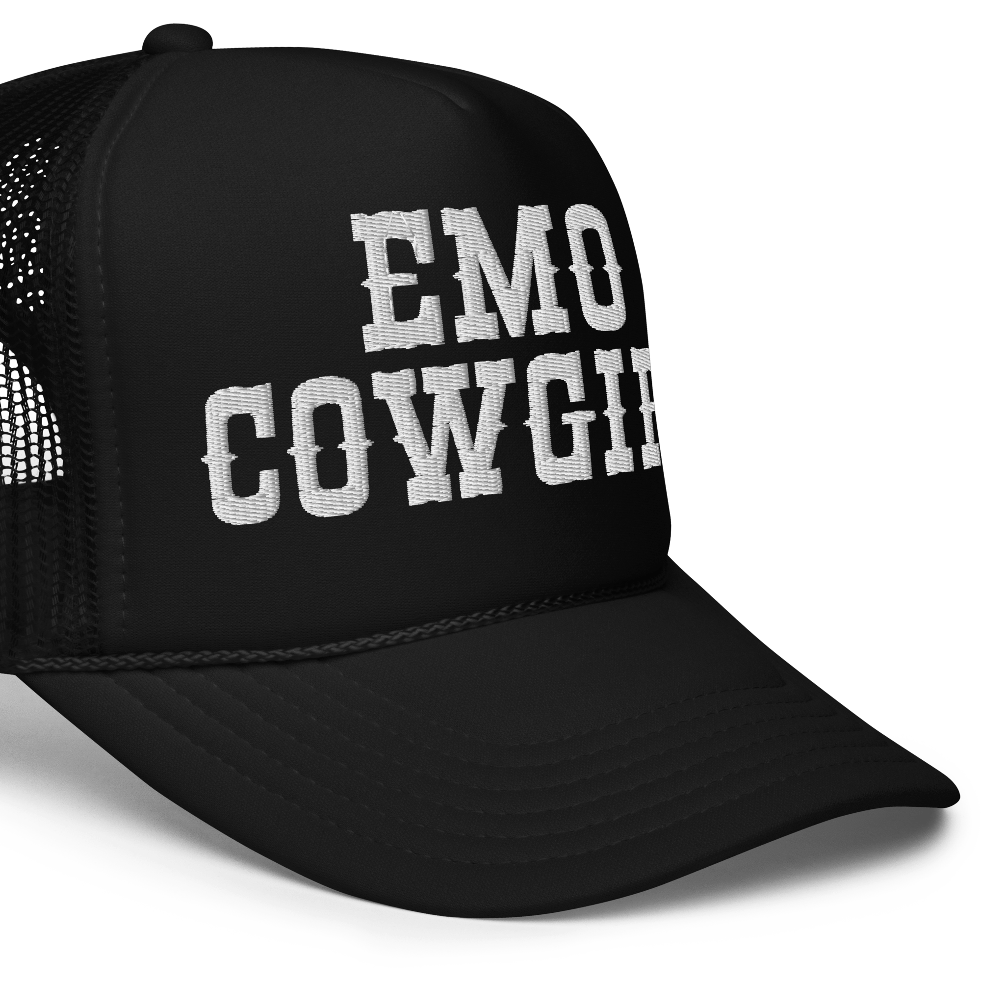 Emo Cowgirl Embroidered Foam Trucker Hat