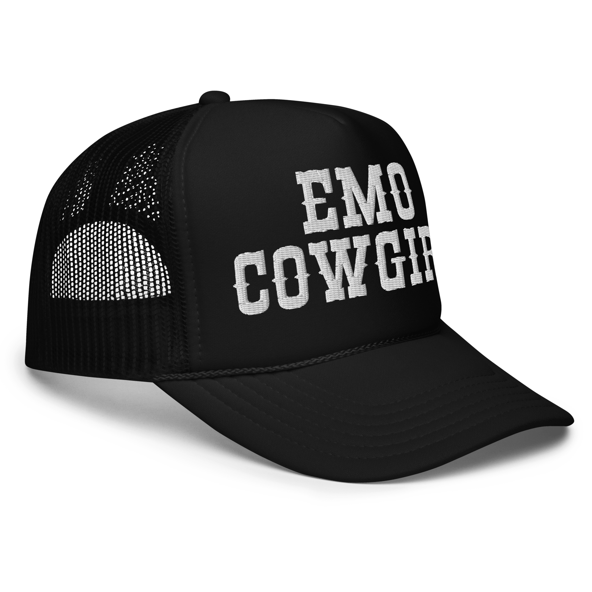 Emo Cowgirl Embroidered Foam Trucker Hat