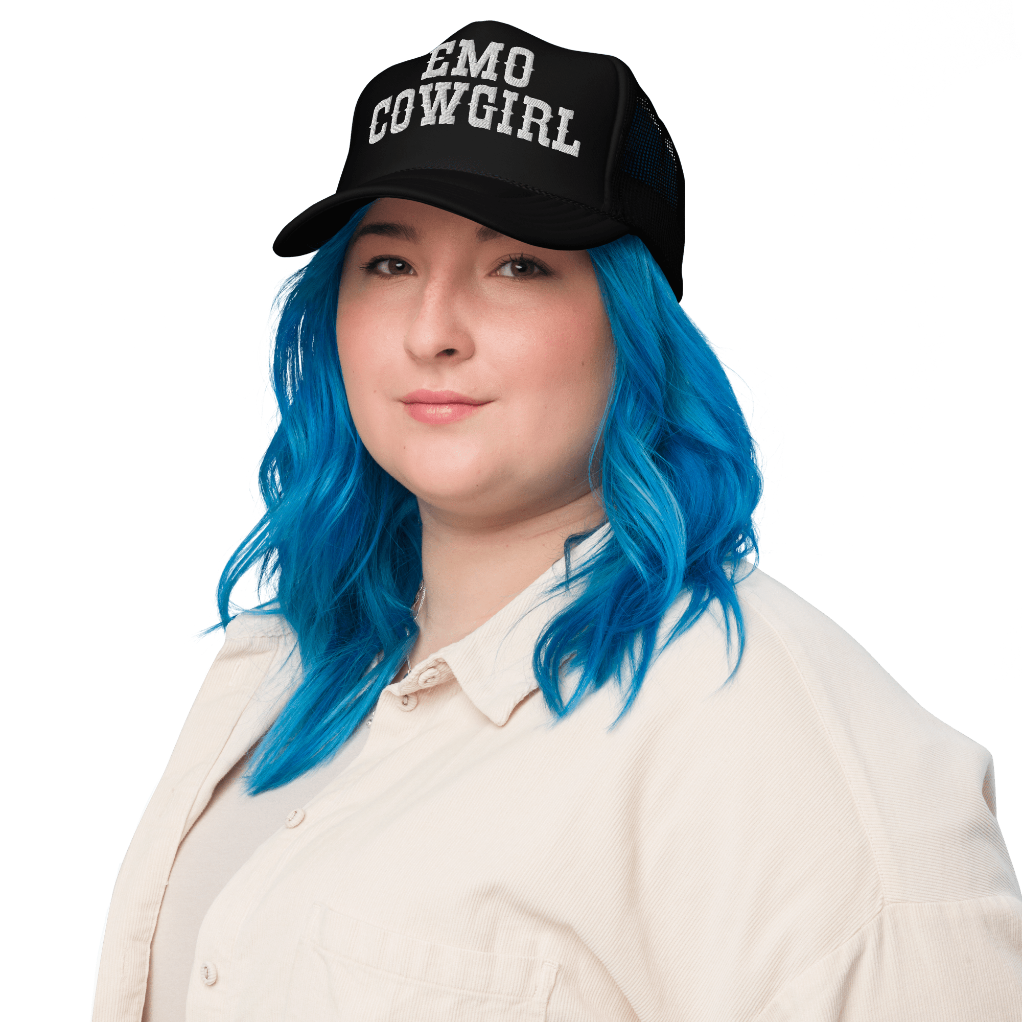 Emo Cowgirl Embroidered Foam Trucker Hat