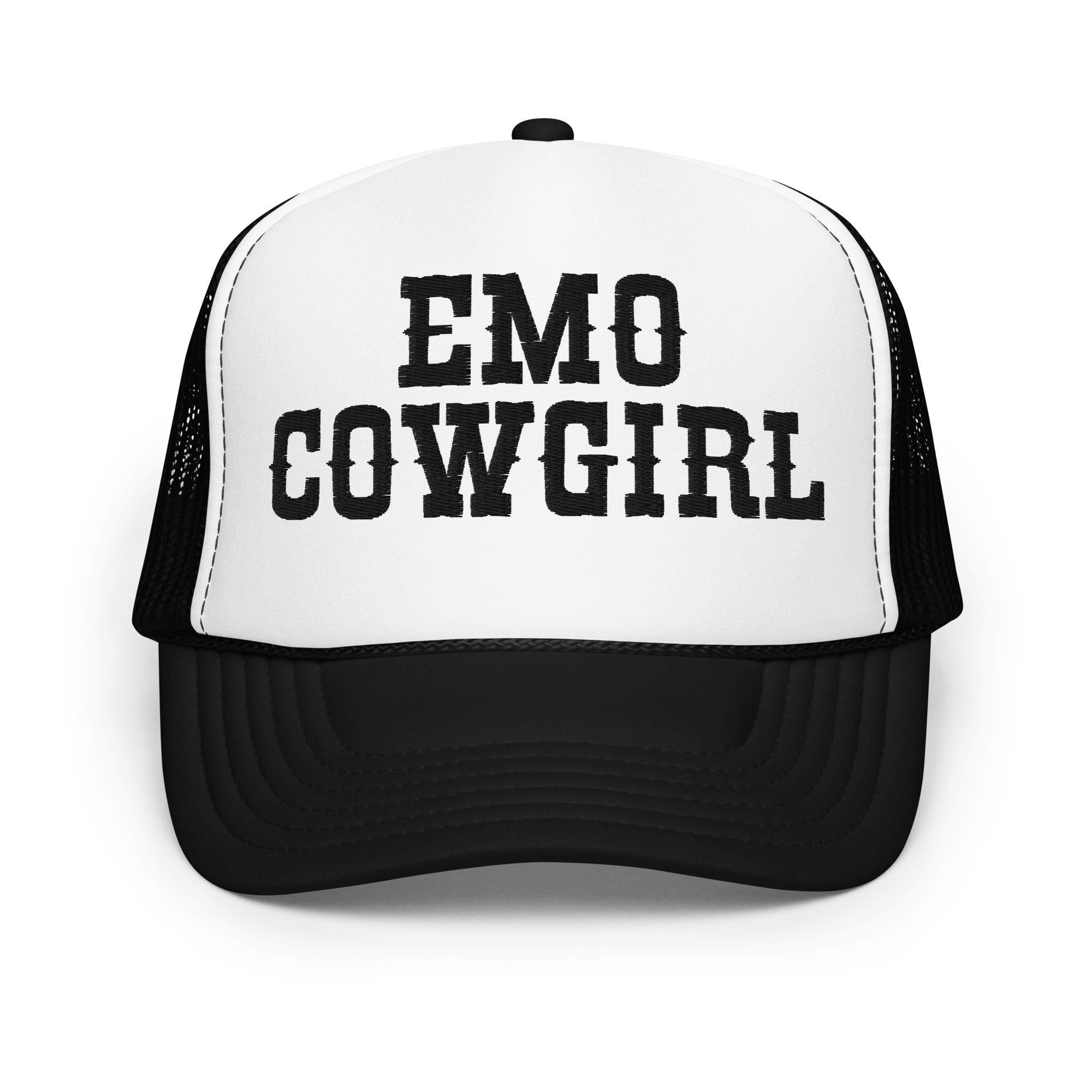 Emo Cowgirl Embroidered Foam Trucker Hat