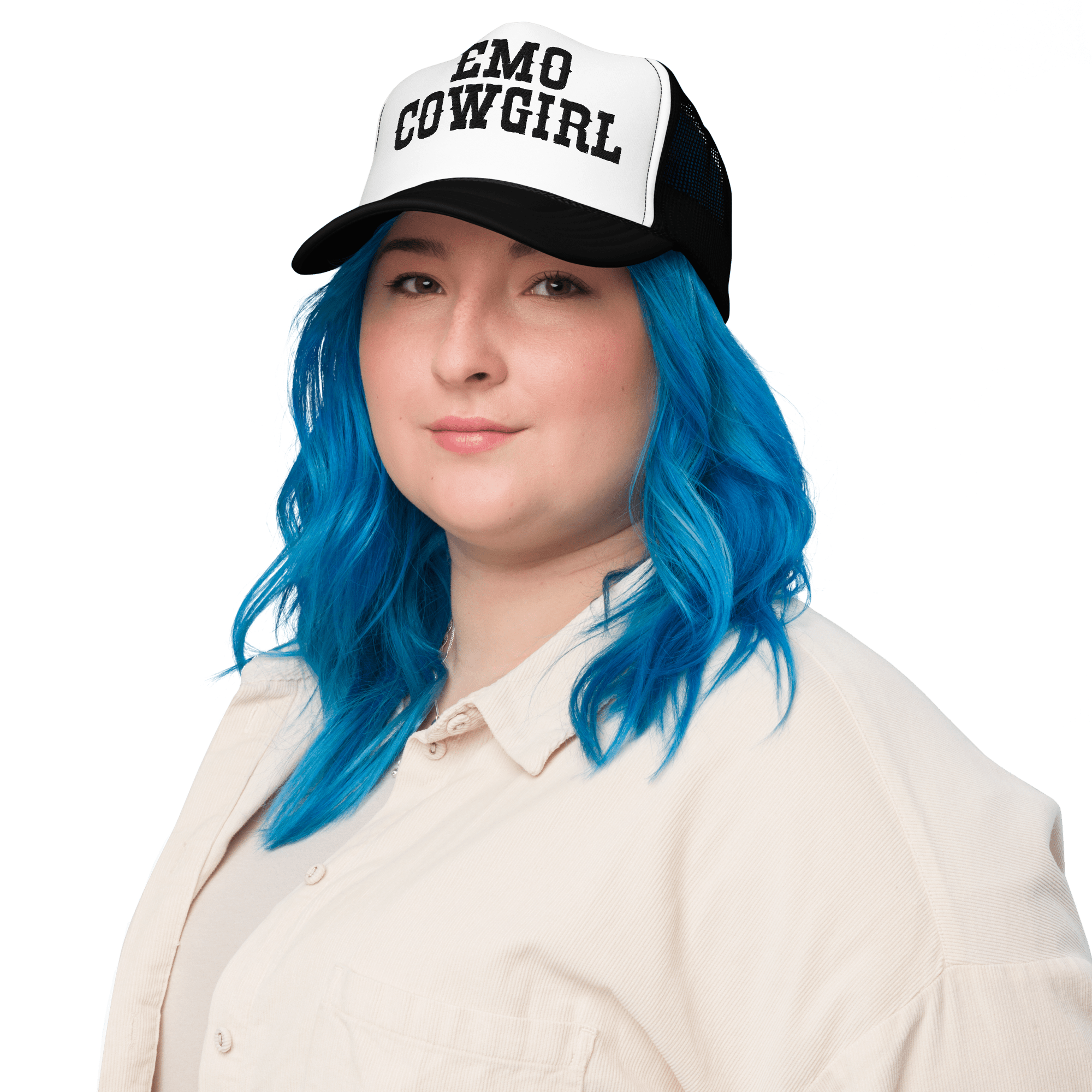 Emo Cowgirl Embroidered Foam Trucker Hat