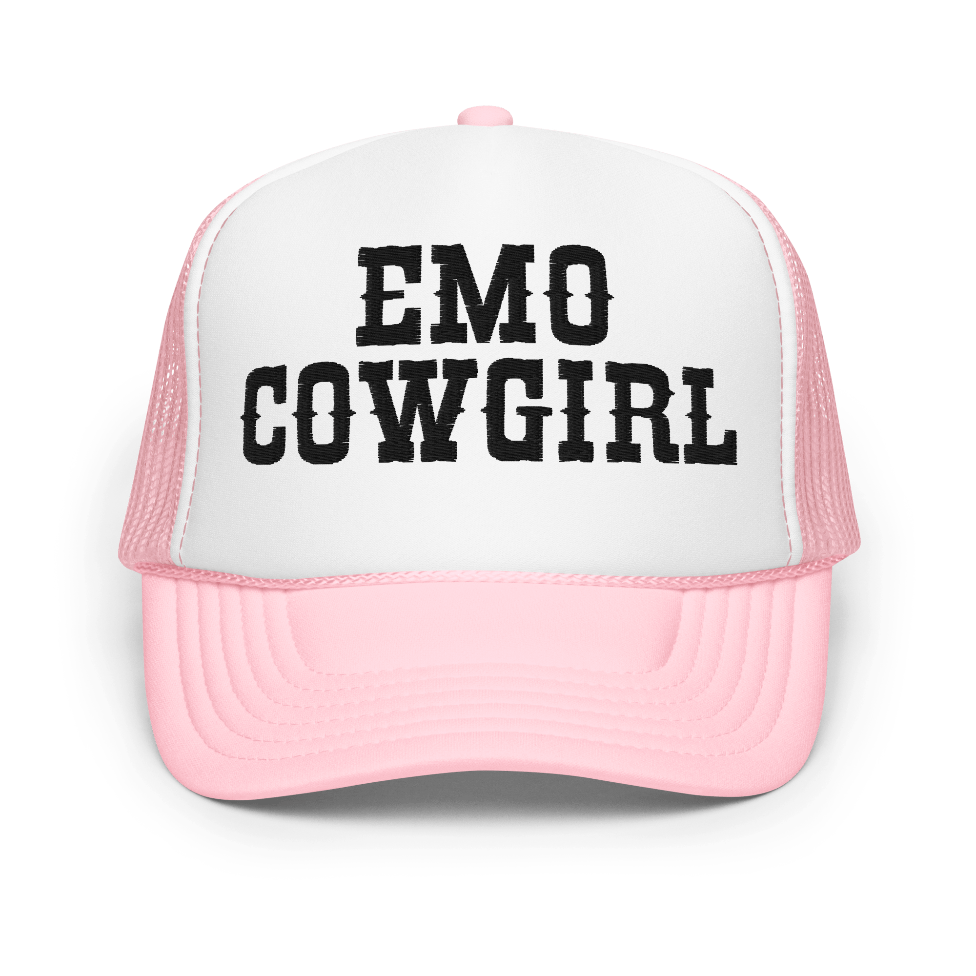 Emo Cowgirl Embroidered Foam Trucker Hat
