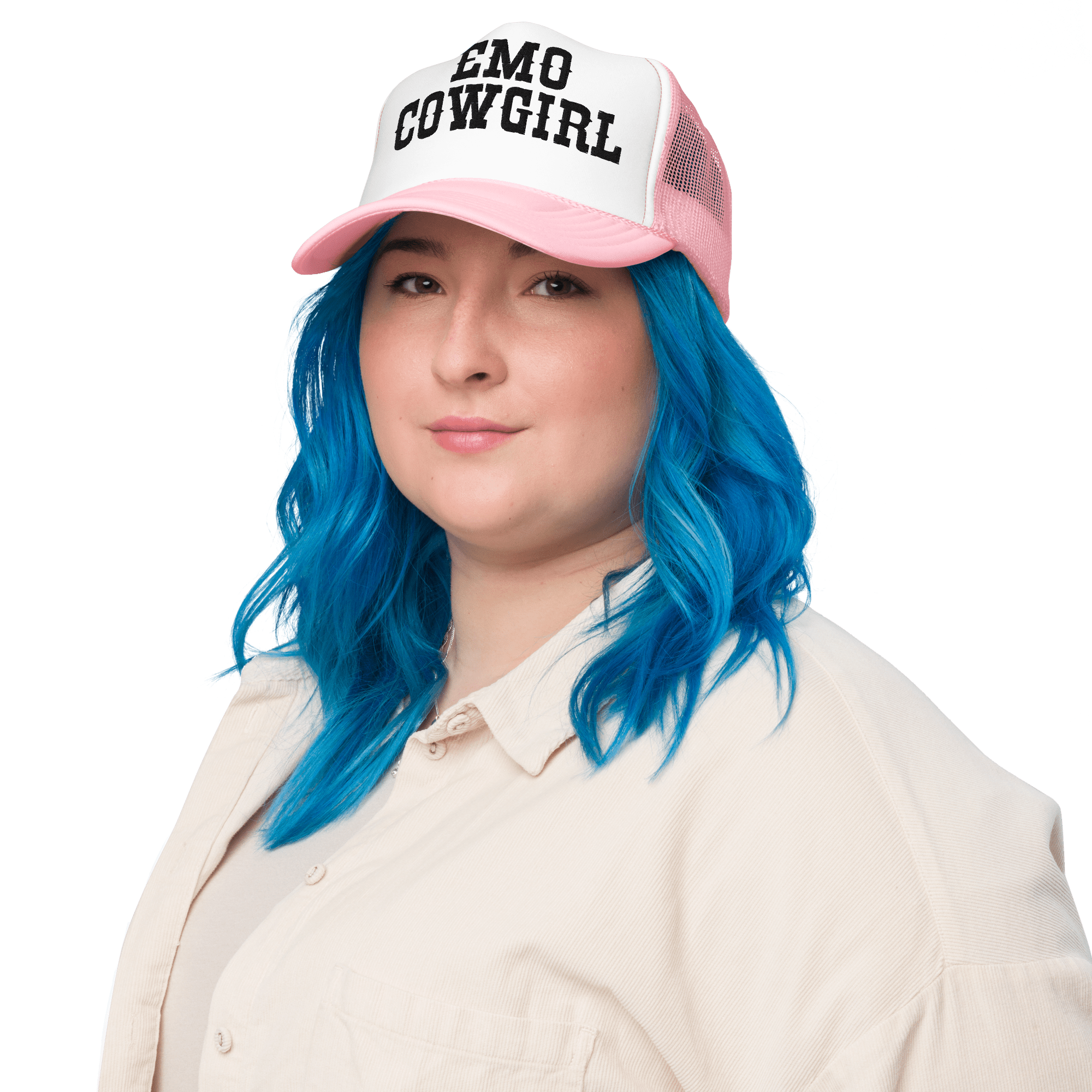 Emo Cowgirl Embroidered Foam Trucker Hat