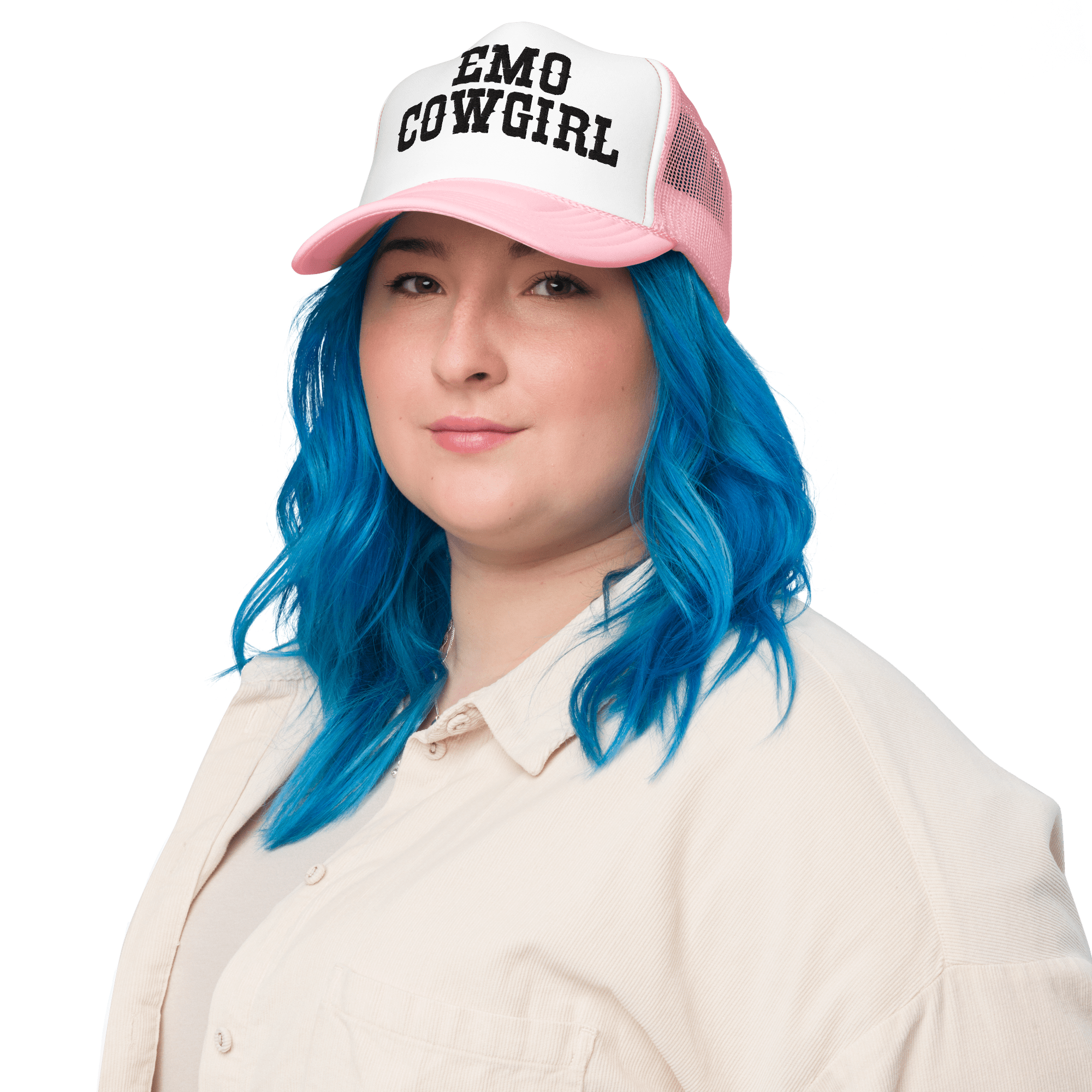 Emo Cowgirl Embroidered Foam Trucker Hat