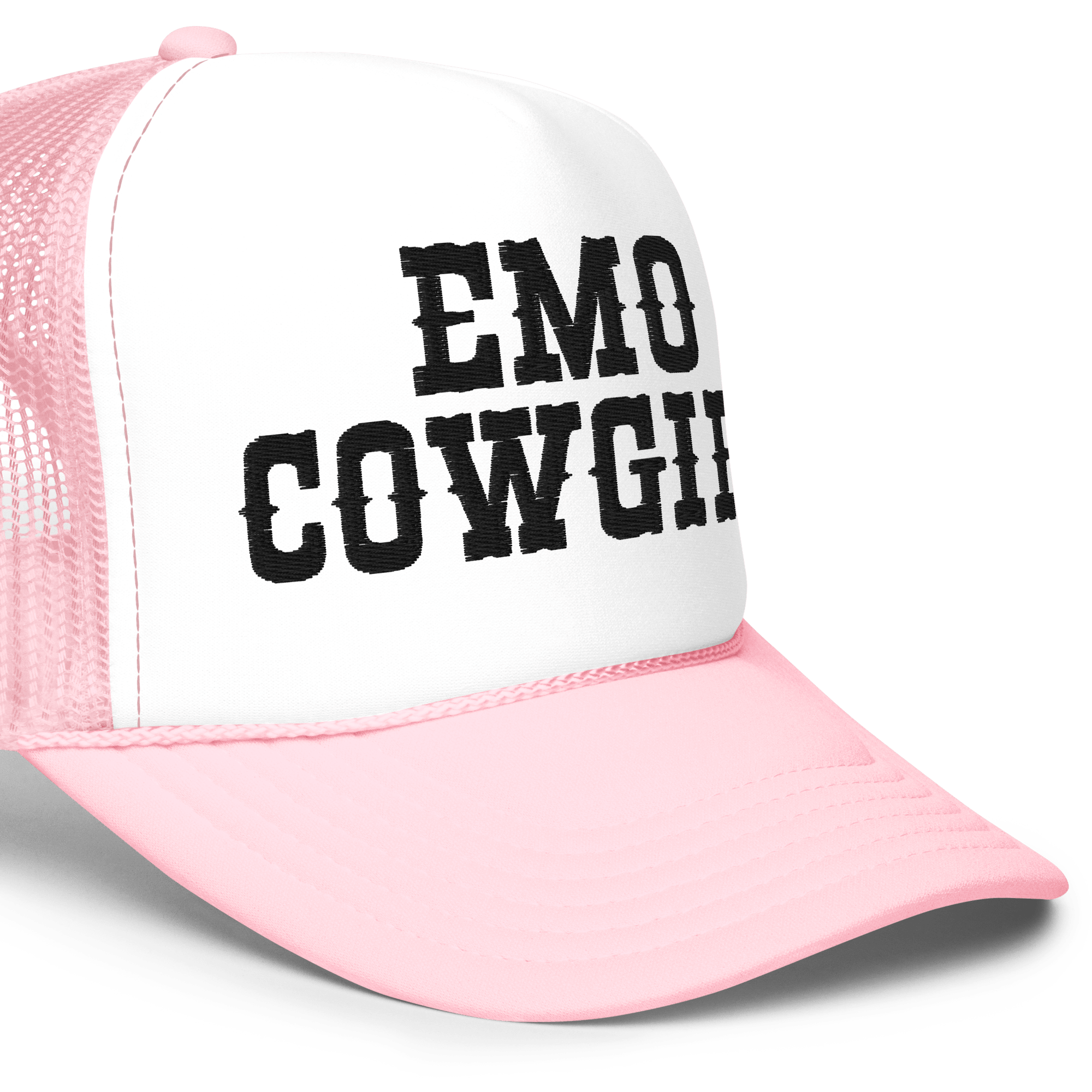 Emo Cowgirl Embroidered Foam Trucker Hat