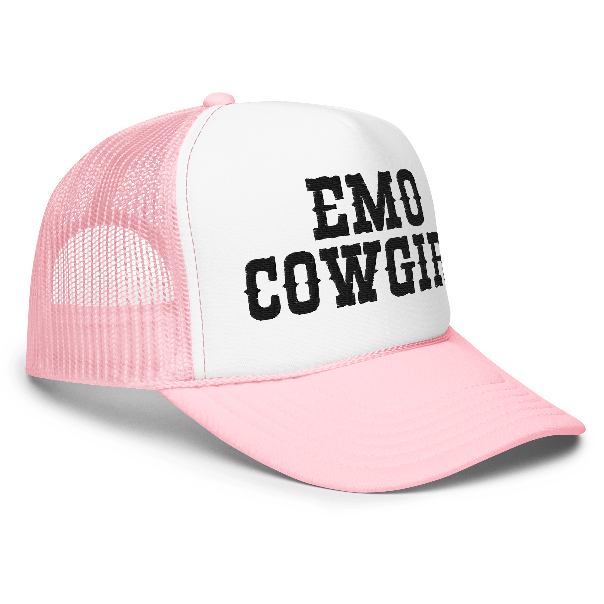 Emo Cowgirl Embroidered Foam Trucker Hat