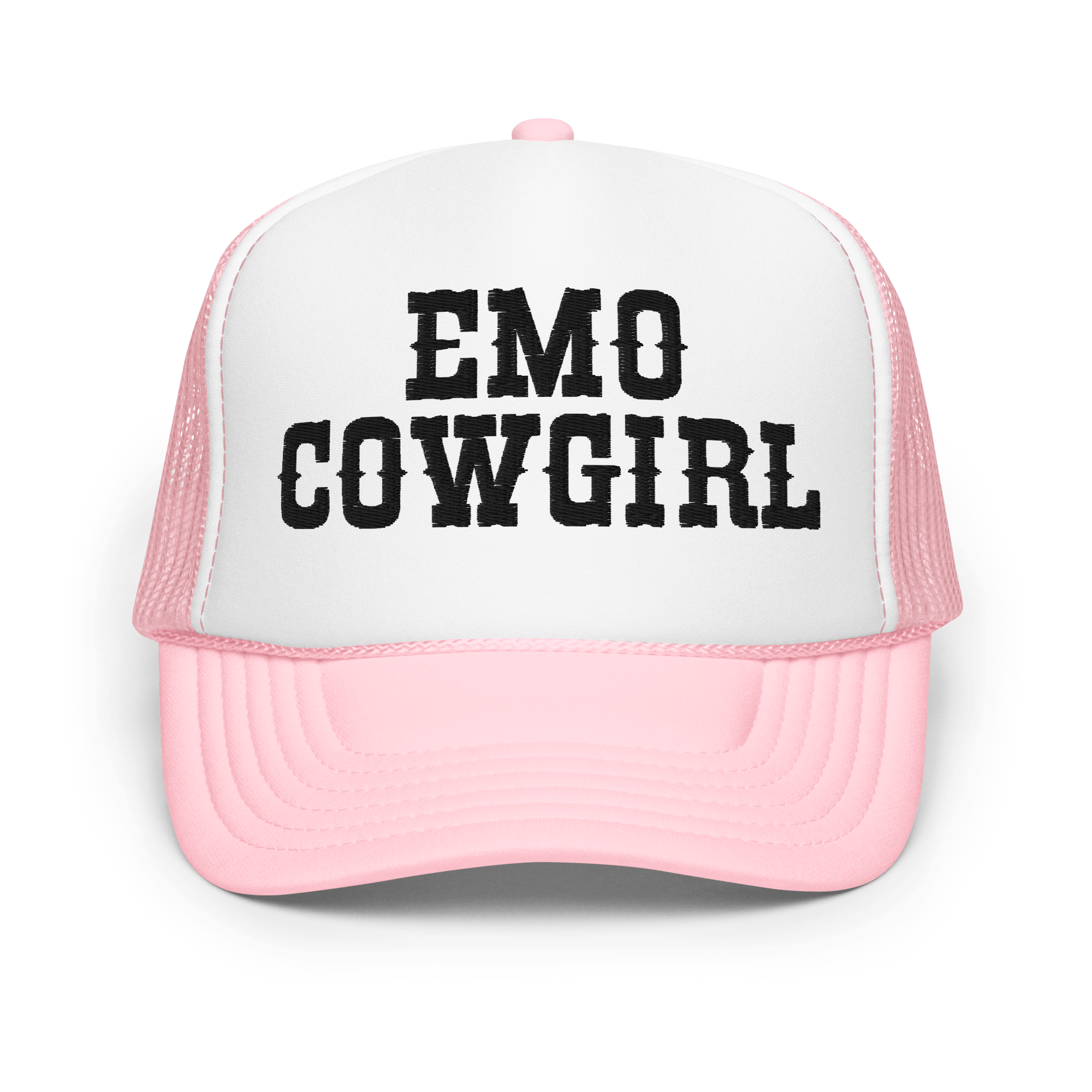 Emo Cowgirl Embroidered Foam Trucker Hat