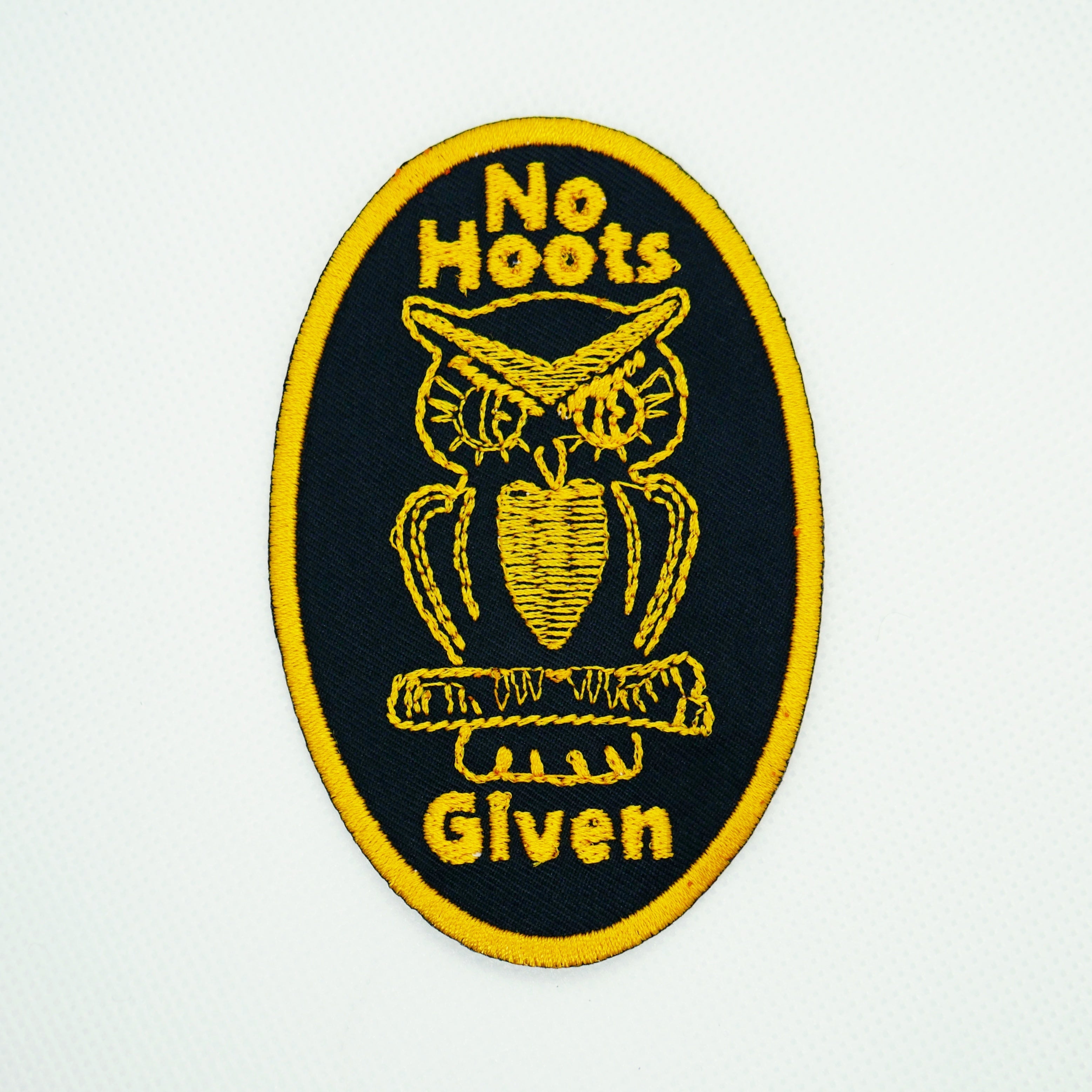 Owls Don't Give a Hoot Iron On Patch