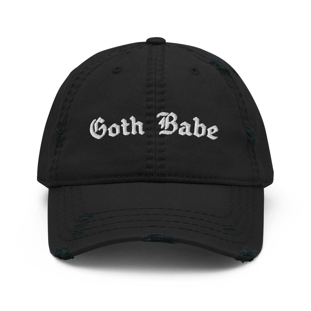 Goth Babe Distressed Dad Hat