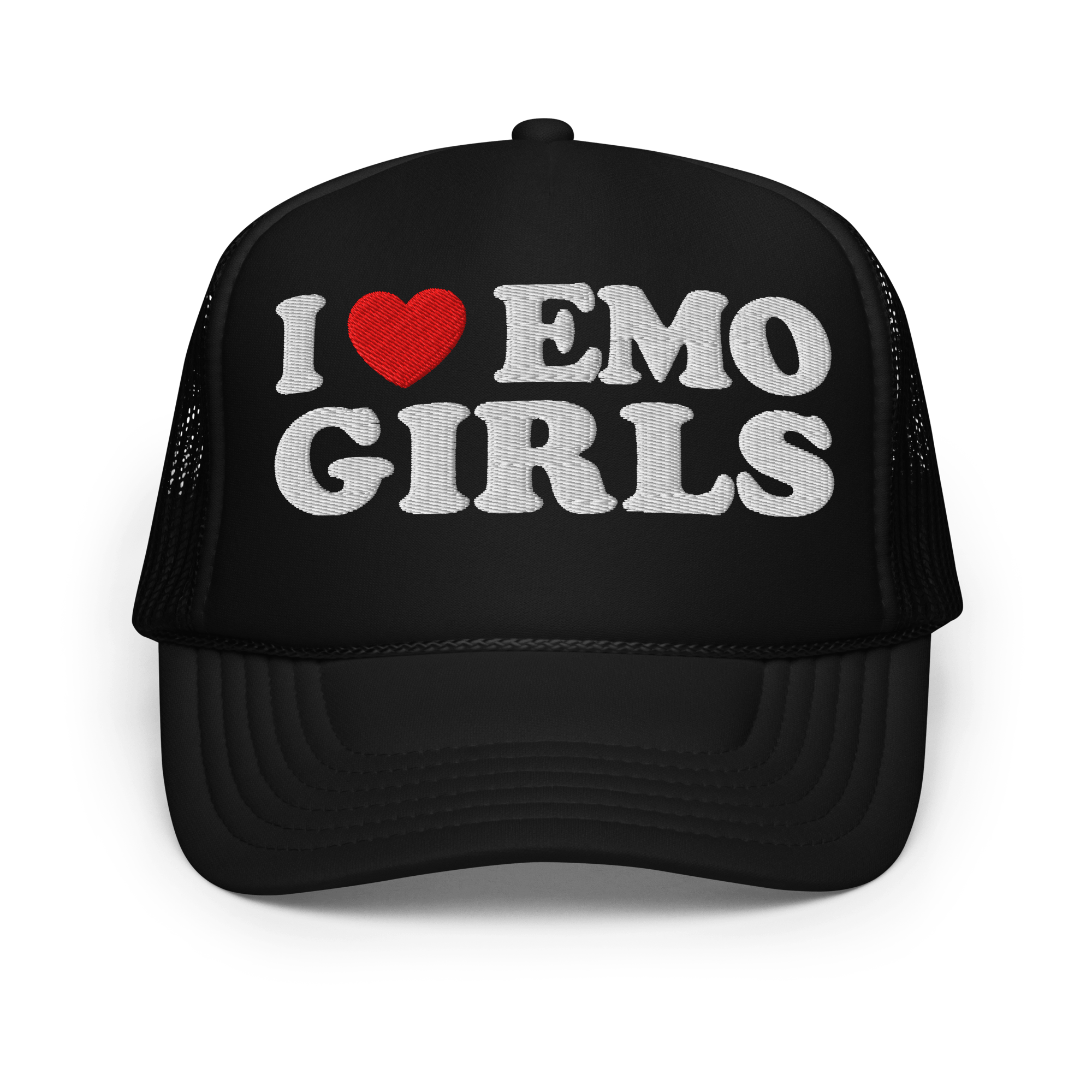 I Heart Emo Girls Foam Embroidered Trucker Hat