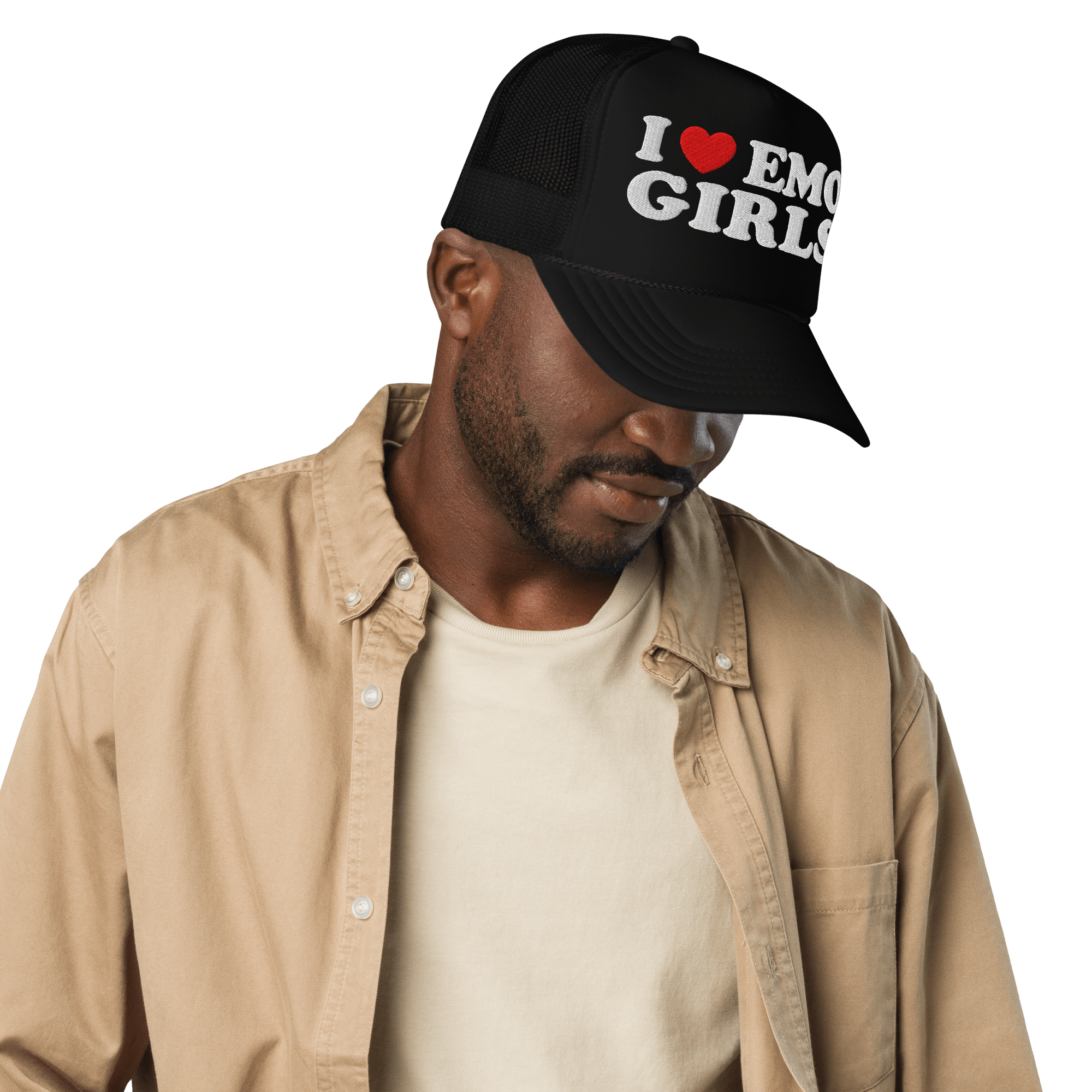 I Heart Emo Girls Foam Embroidered Trucker Hat