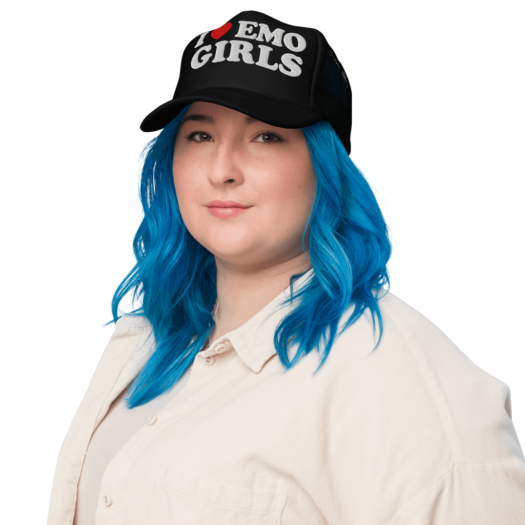 I Heart Emo Girls Foam Embroidered Trucker Hat