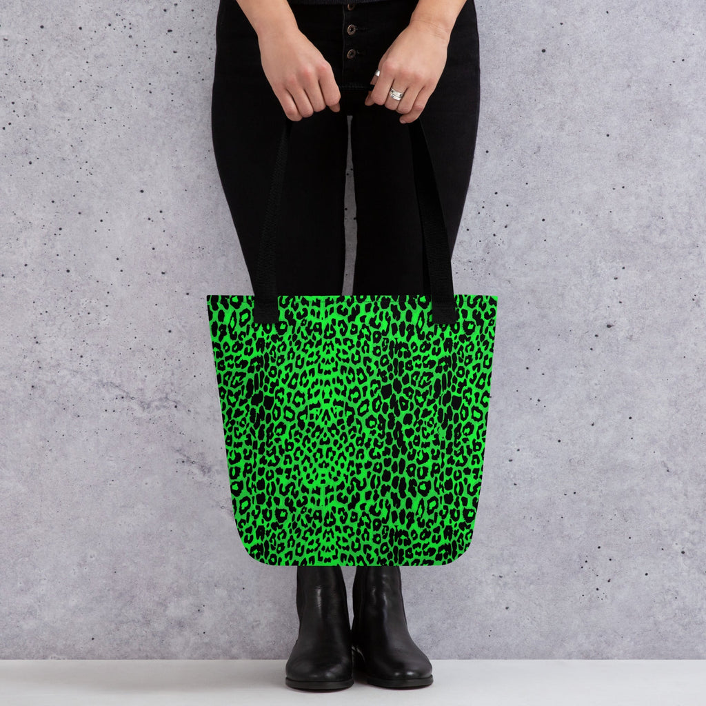 Lime Leopard Tote Bag