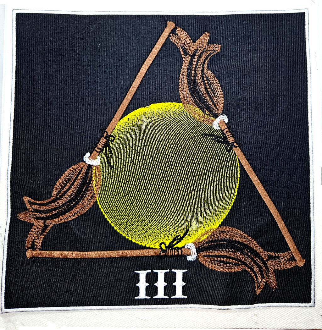 Three of Brooms Full Moon Back Patch