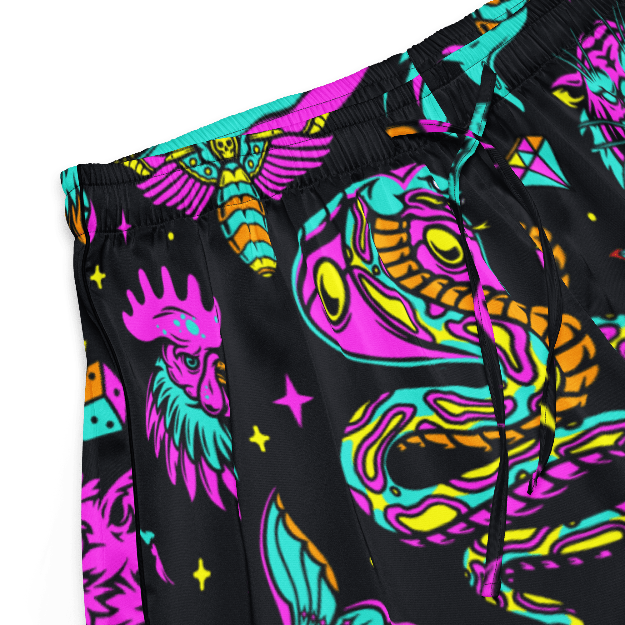 Neon Traditional Silky Pajama Shorts