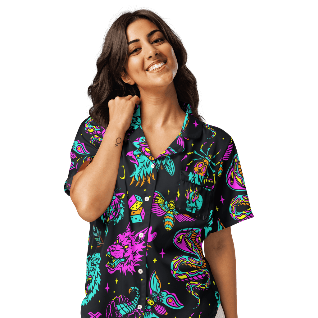 Neon Traditional Silky Pajama Top