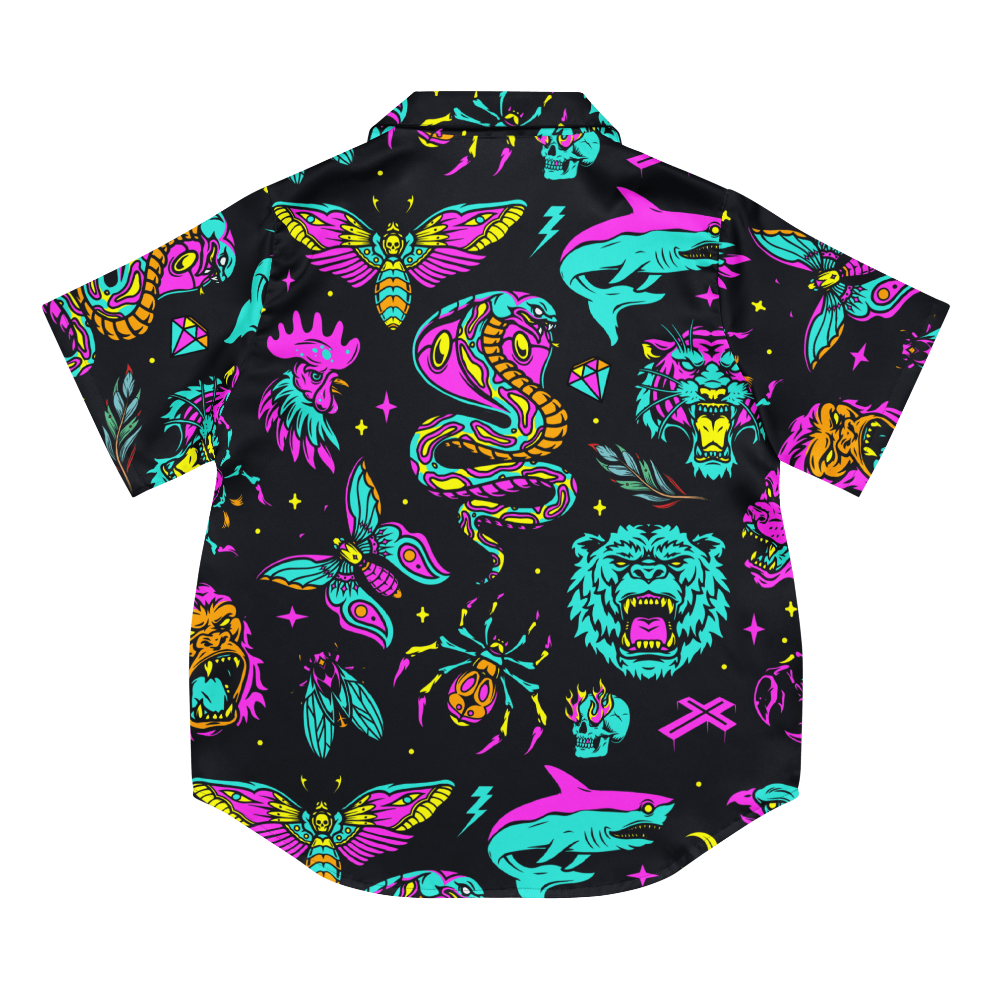 Neon Traditional Silky Pajama Top