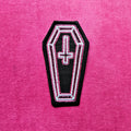 Pink Neon Coffin Cross Patch