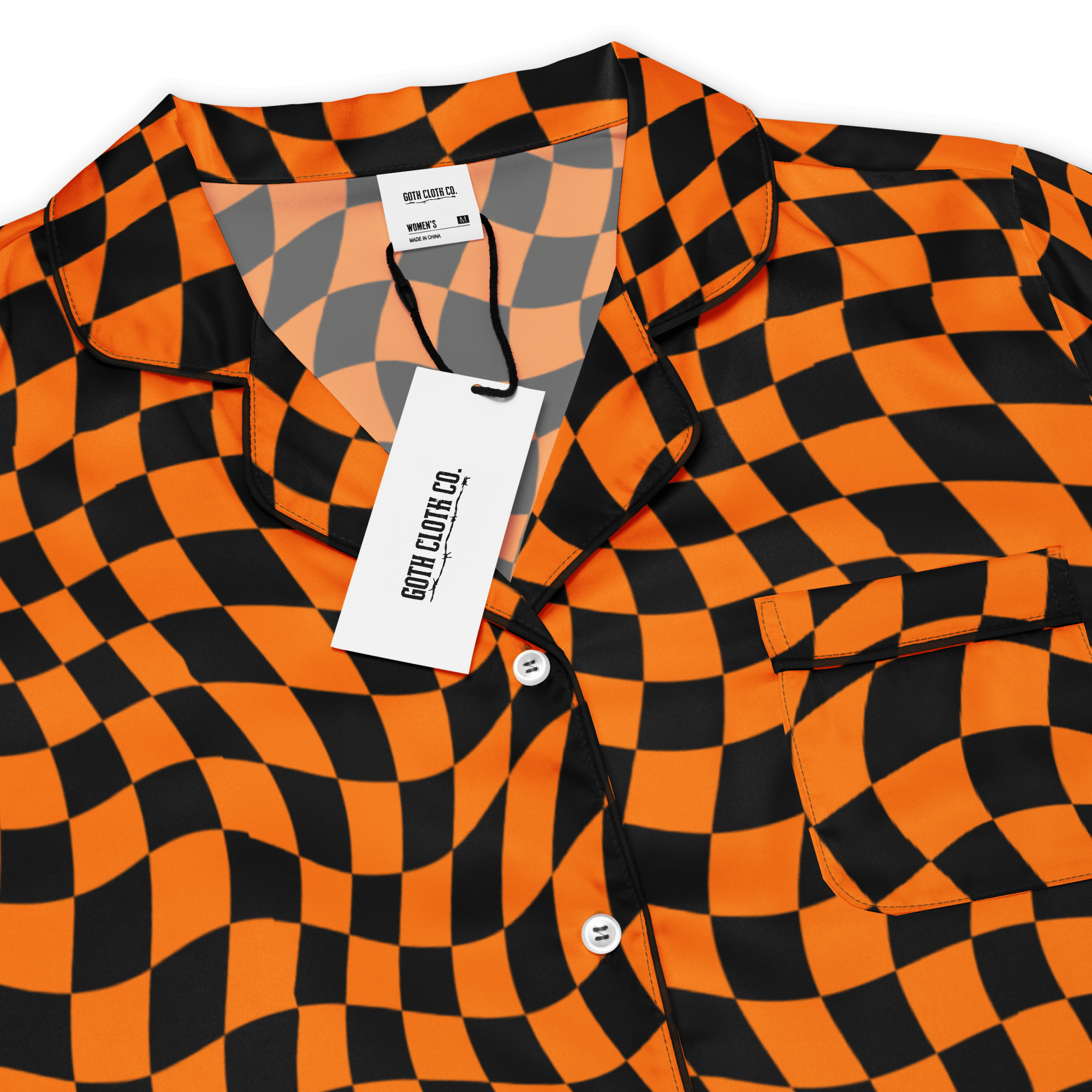 October Tiles Checkered Silky Pajama Top