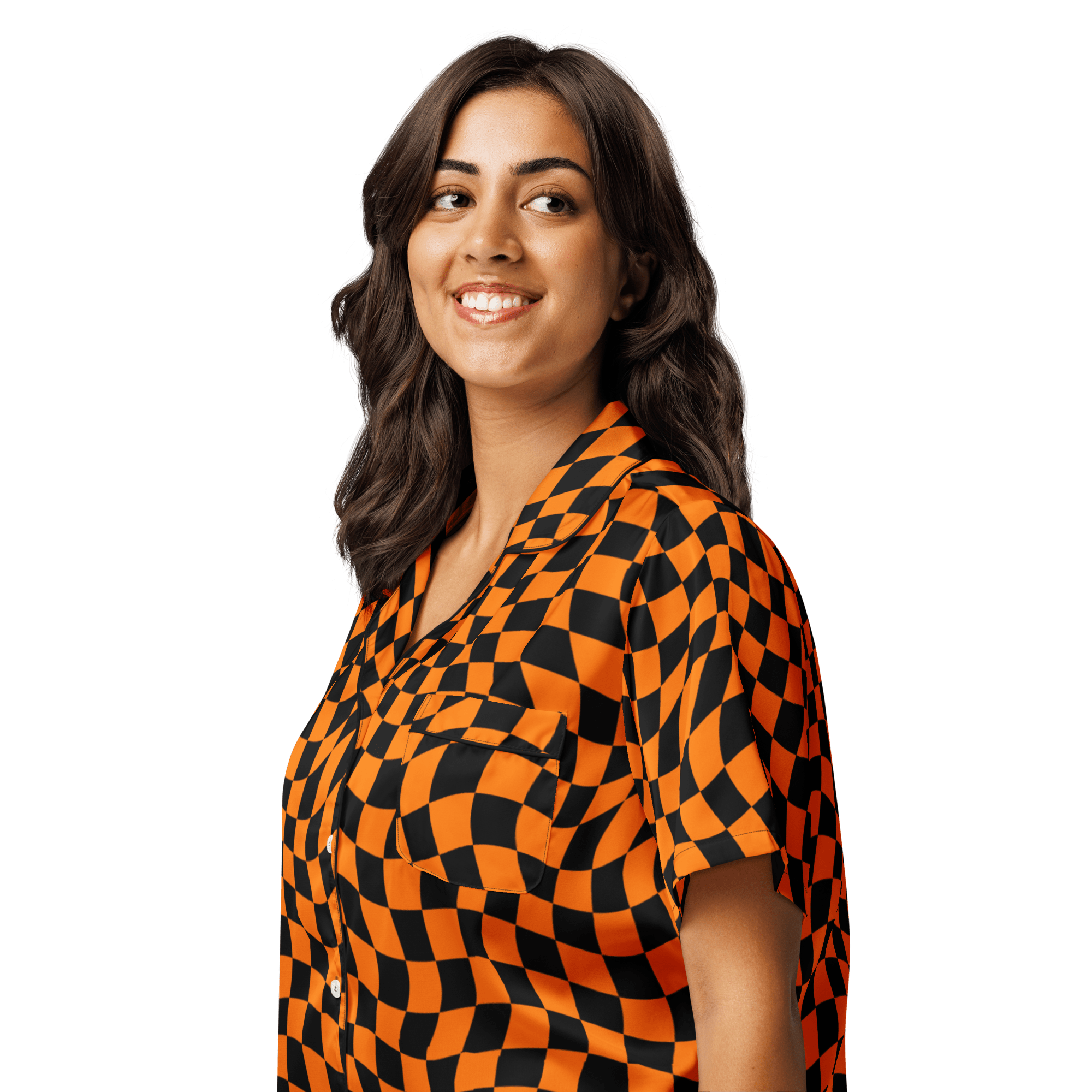 October Tiles Checkered Silky Pajama Top