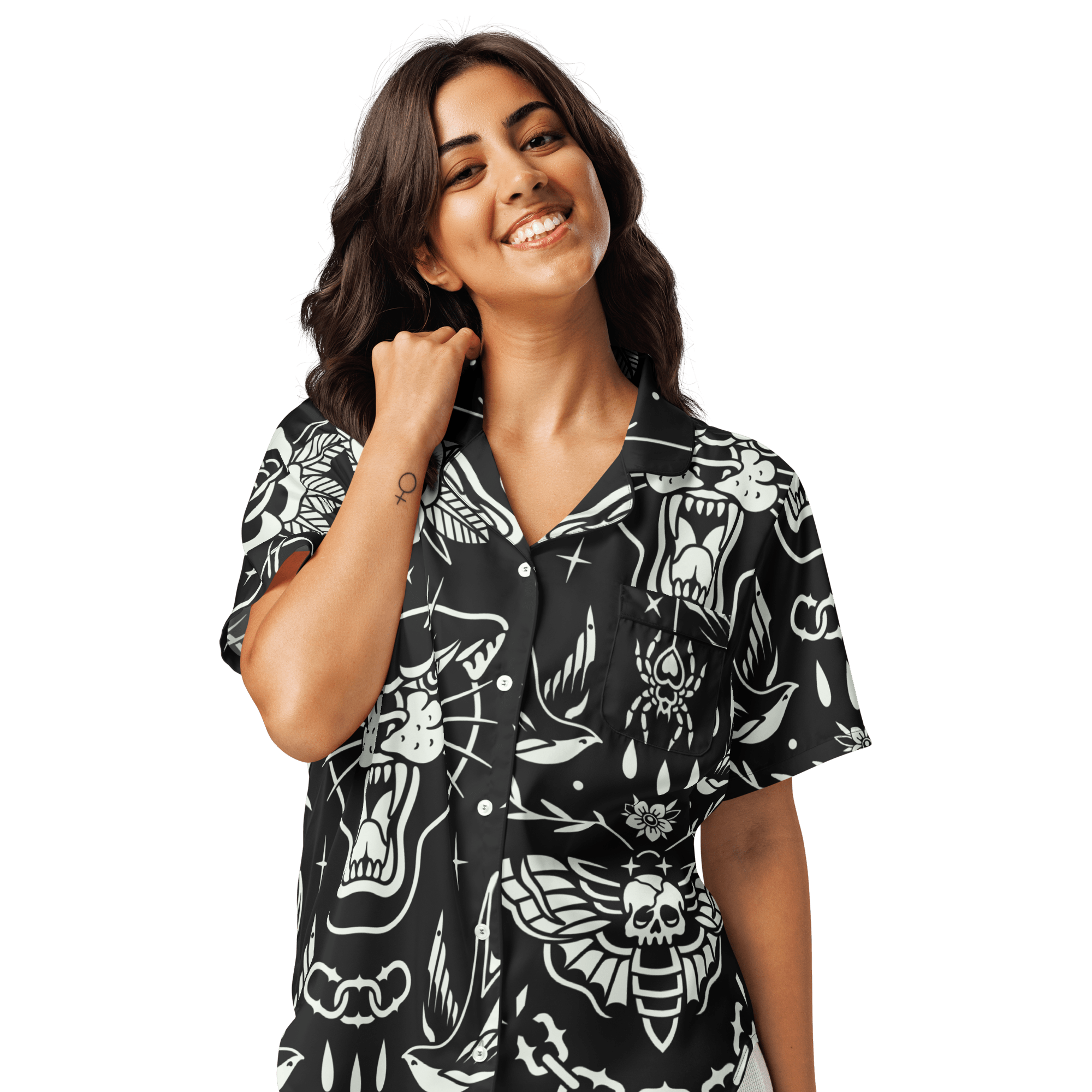 Old School Ink Silky Pajama Top