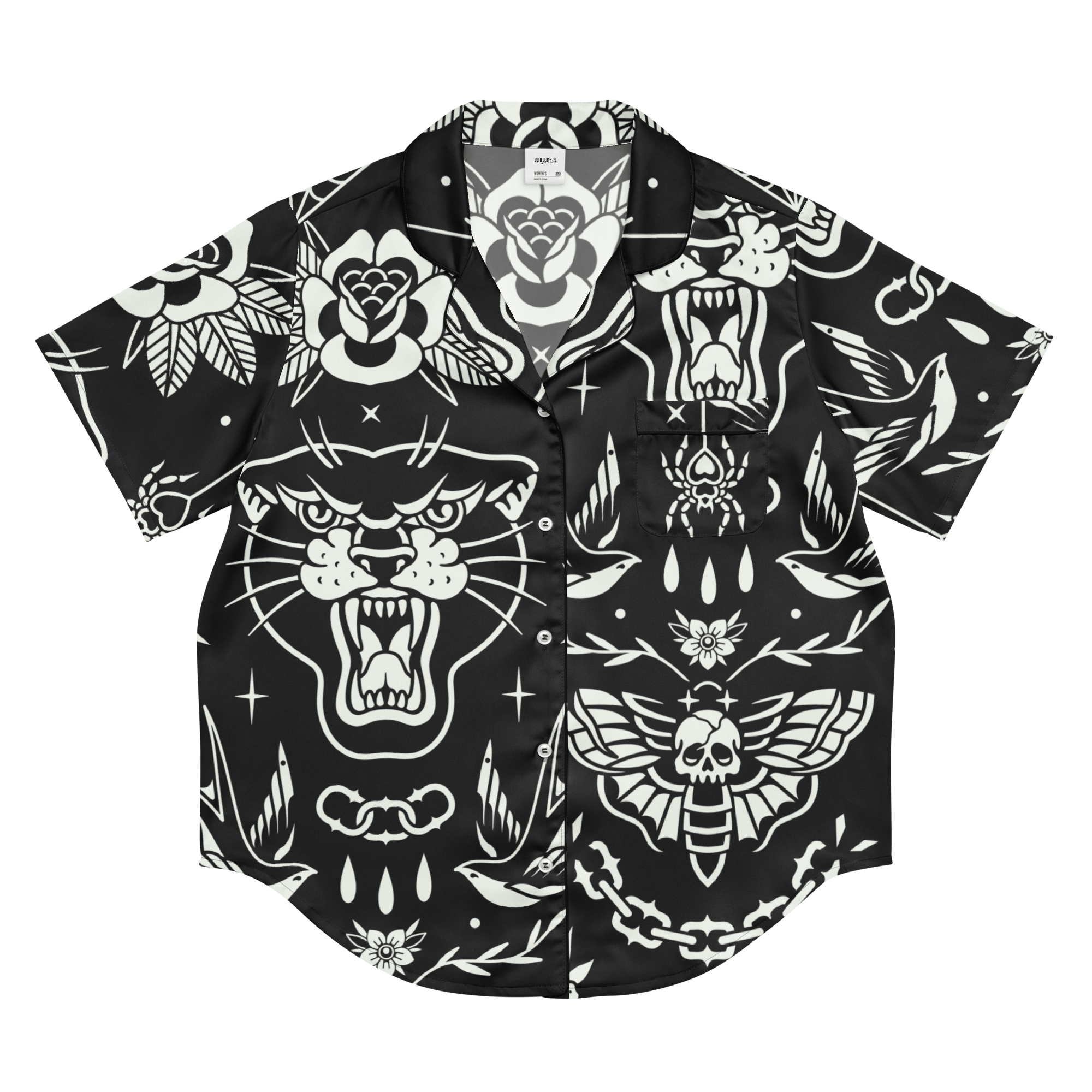 Old School Ink Silky Pajama Top