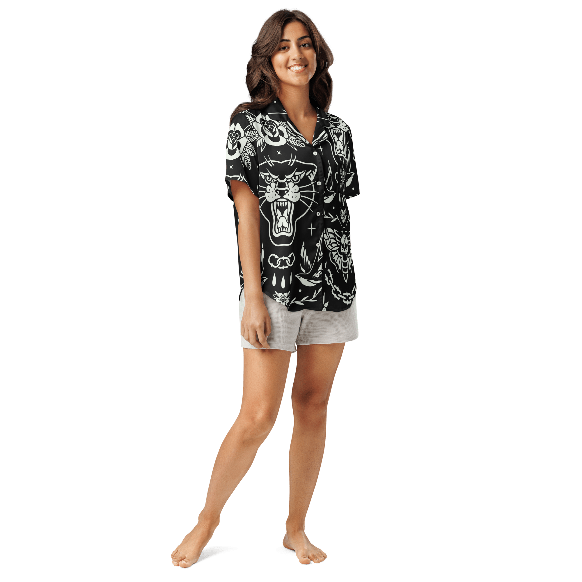 Old School Ink Silky Pajama Top