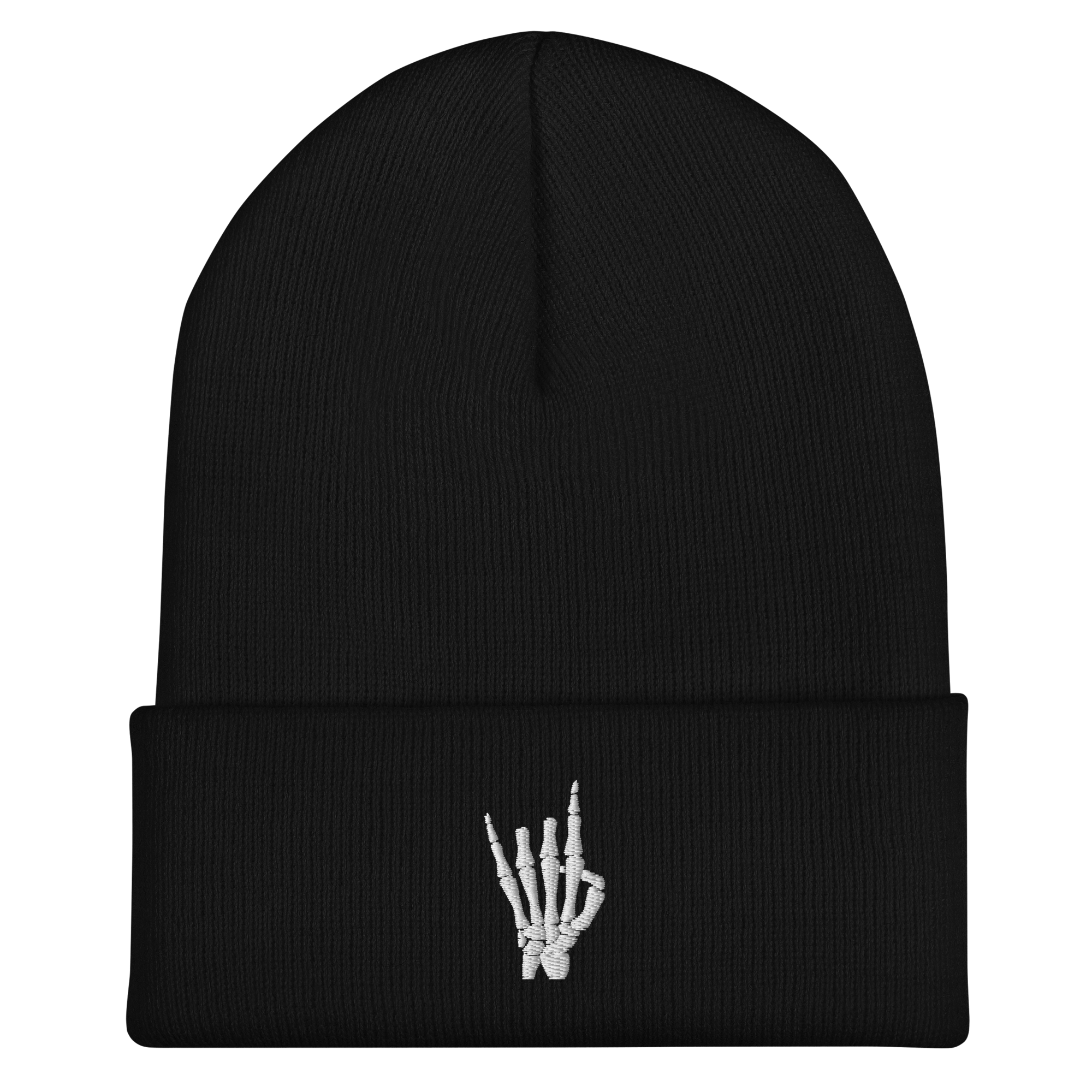 Rock On Skeleton Cuffed Beanie