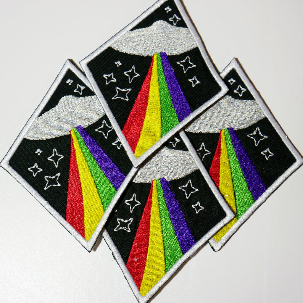 Rainbows and UFOS Iron On Patch